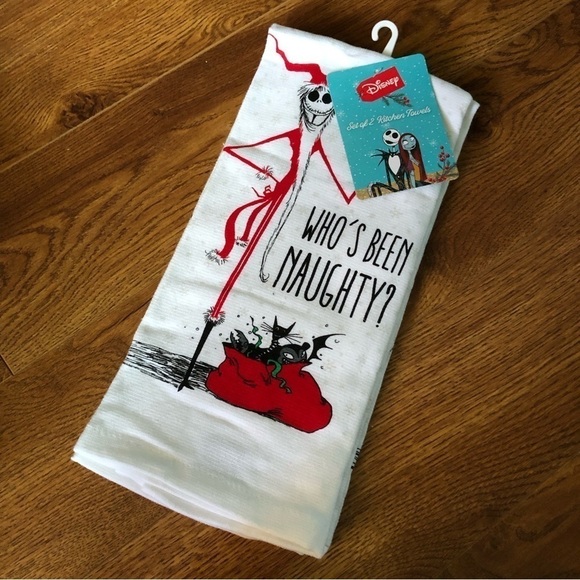 Disney Nightmare Before Christmas: Set of 2 kitchen towels, Who’s Been Naughty? - Picture 1 of 3